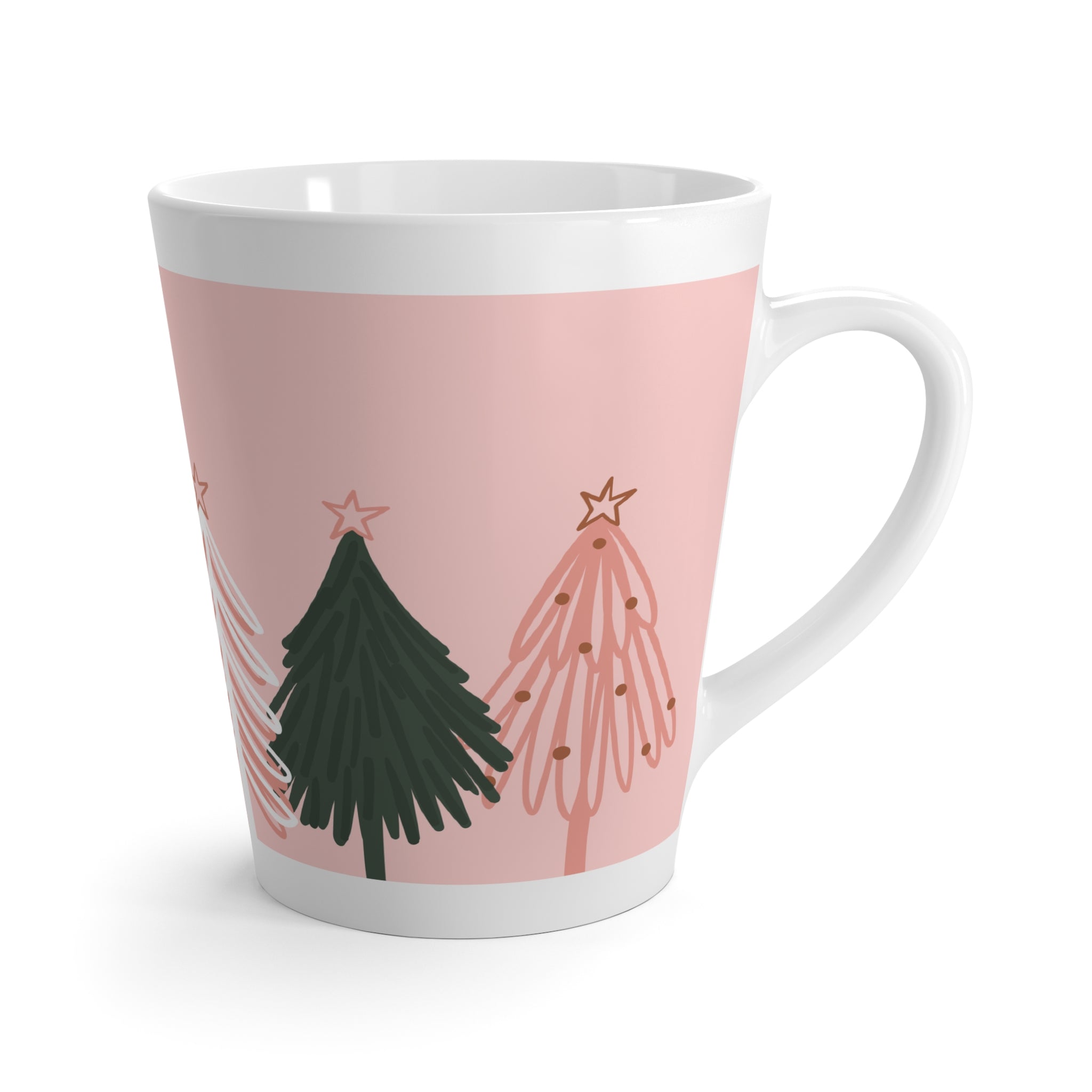 Christmas Latte Mug with Decorative Trees