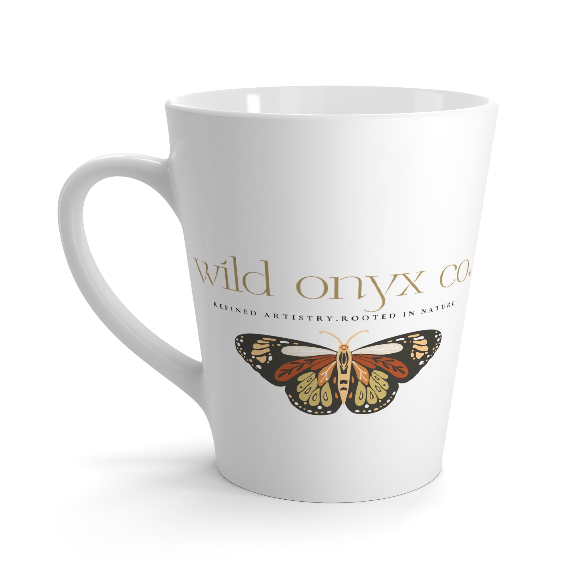 Wild Onyx Co. Butterfly Latte Mug - Artistic Coffee Cup for Nature Lovers