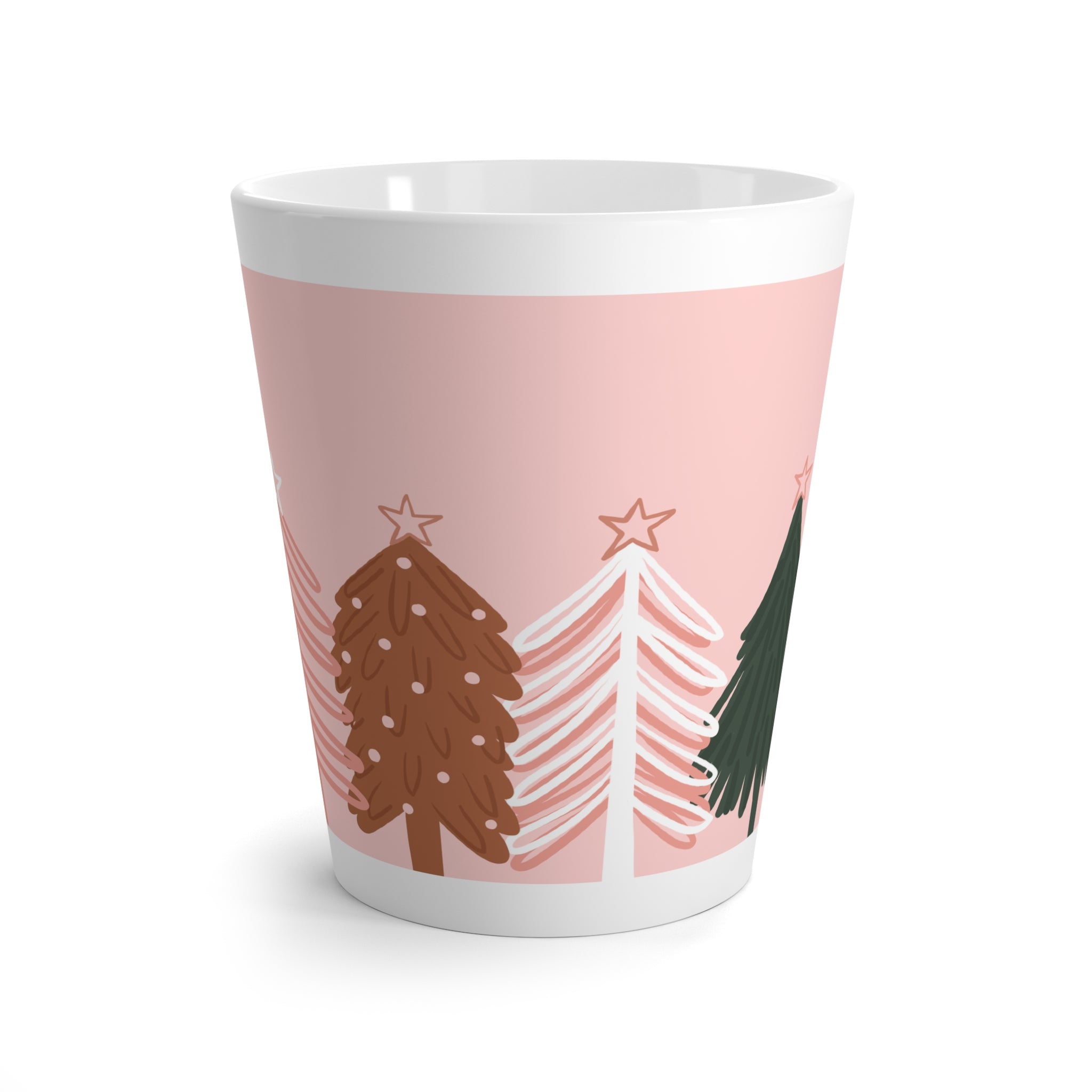 Christmas Latte Mug with Decorative Trees
