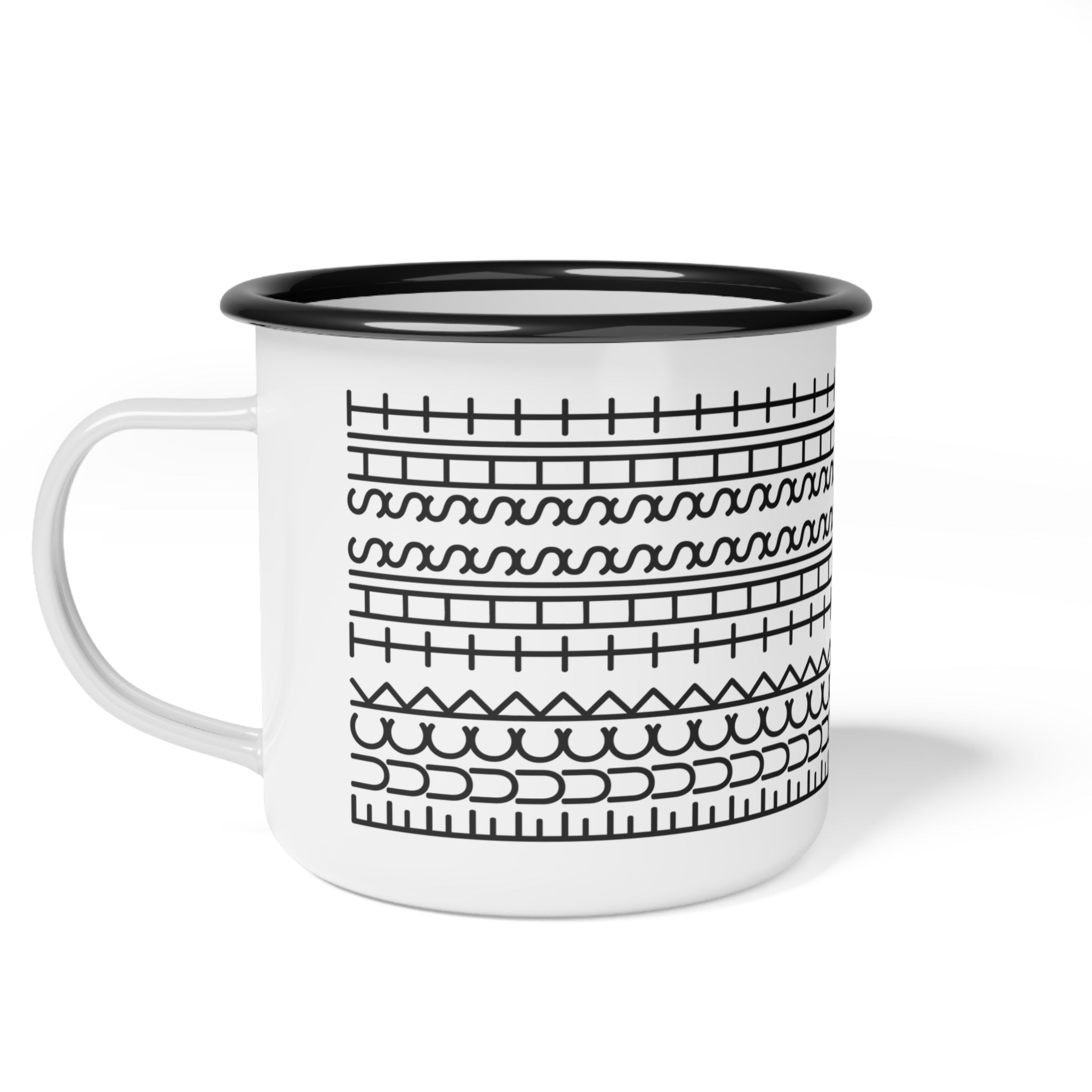FTS Bohemian Enamel Camp Cup with Whimsical Patterns