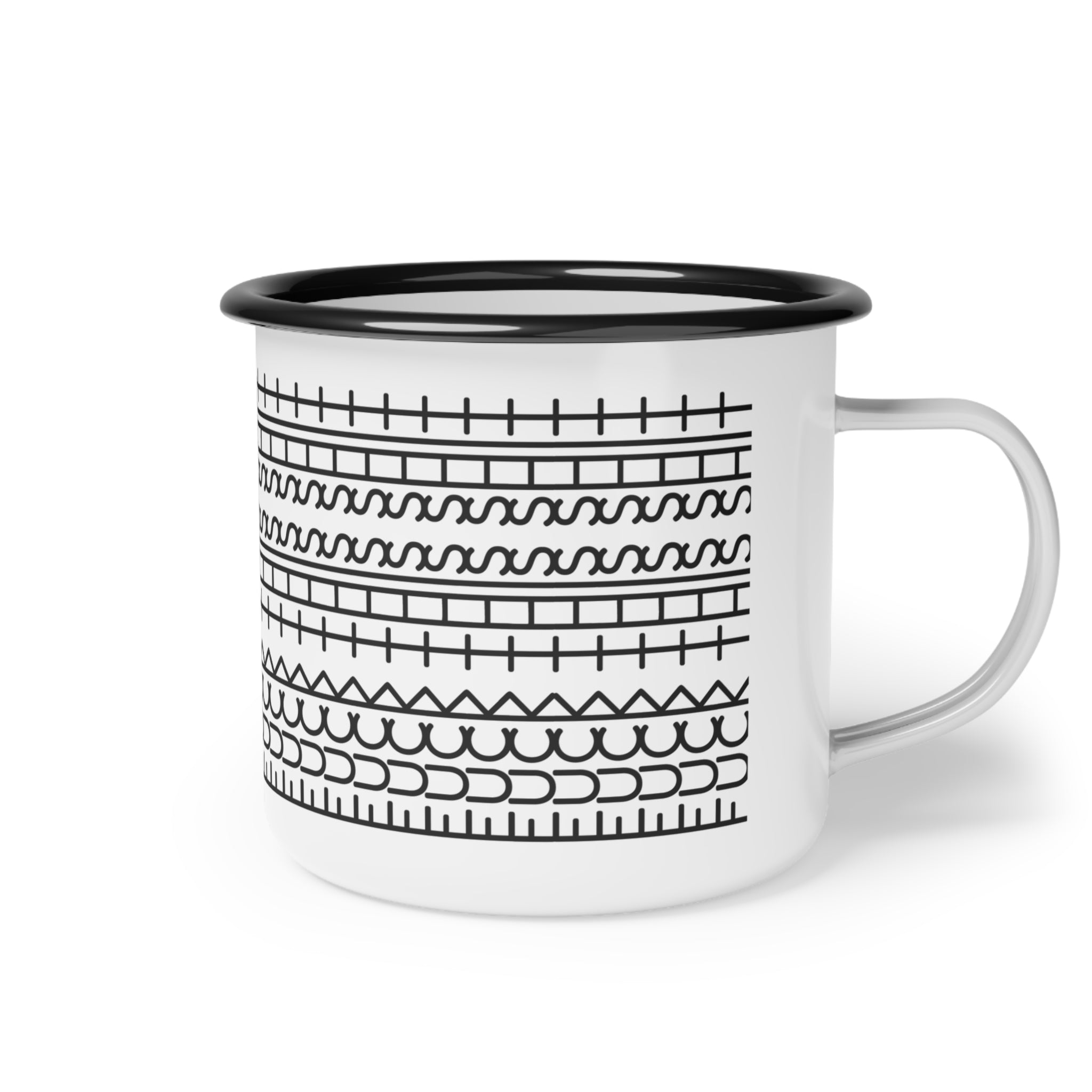 FTS Bohemian Enamel Camp Cup with Whimsical Patterns