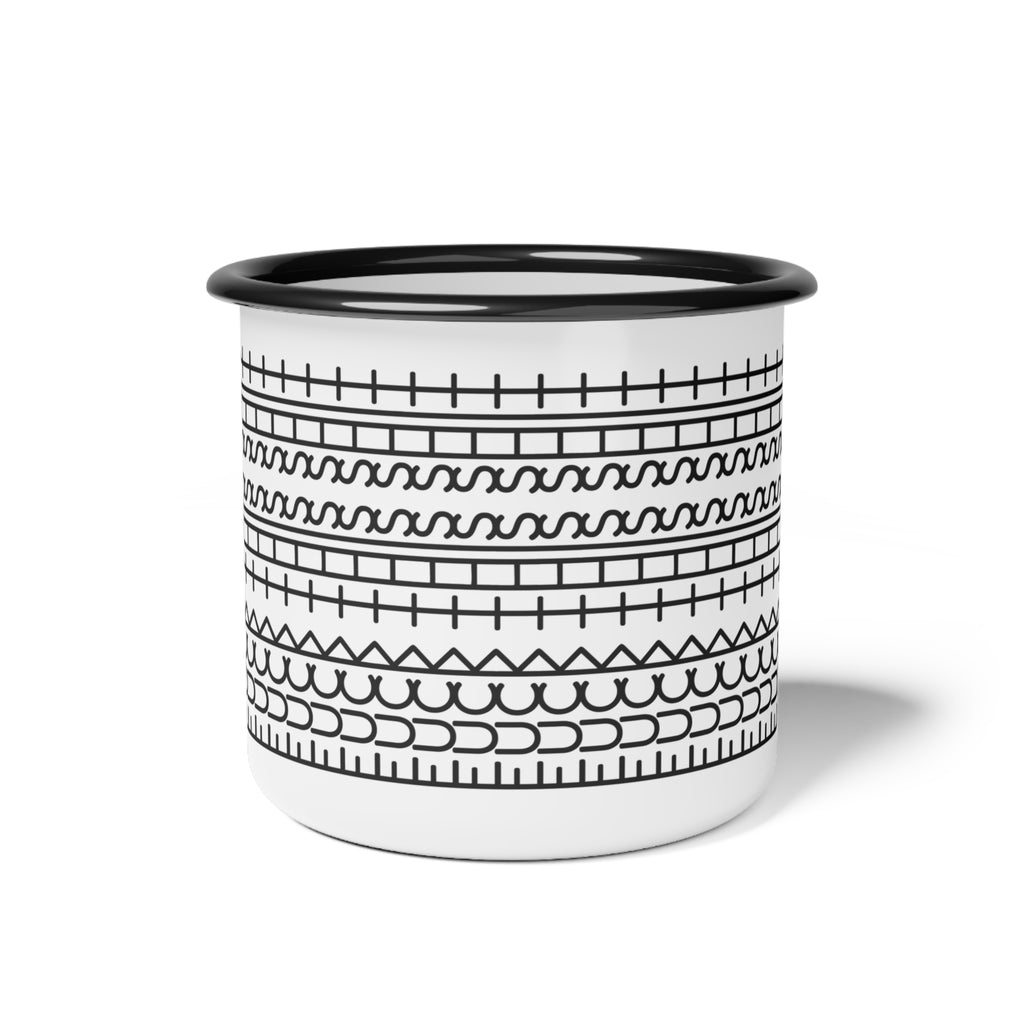 FTS Bohemian Enamel Camp Cup with Whimsical Patterns