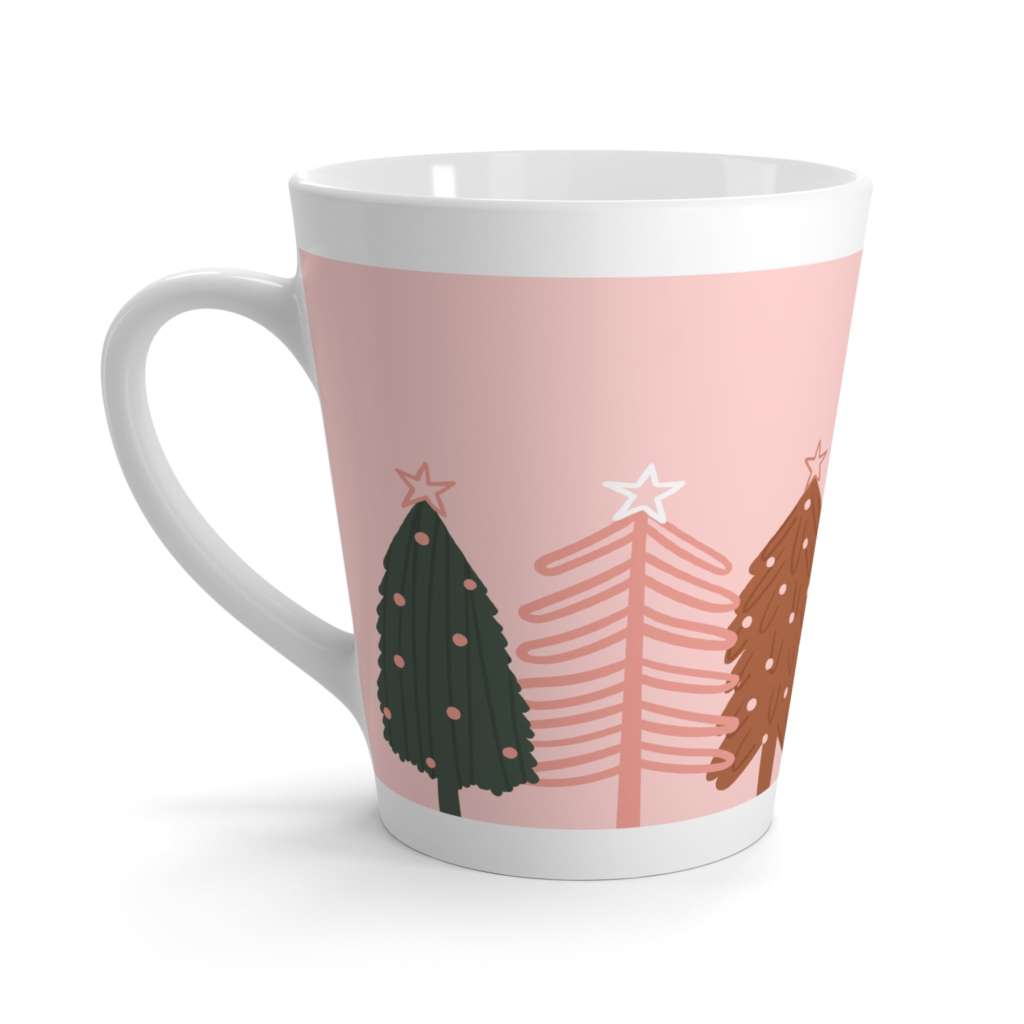 Christmas Latte Mug with Decorative Trees